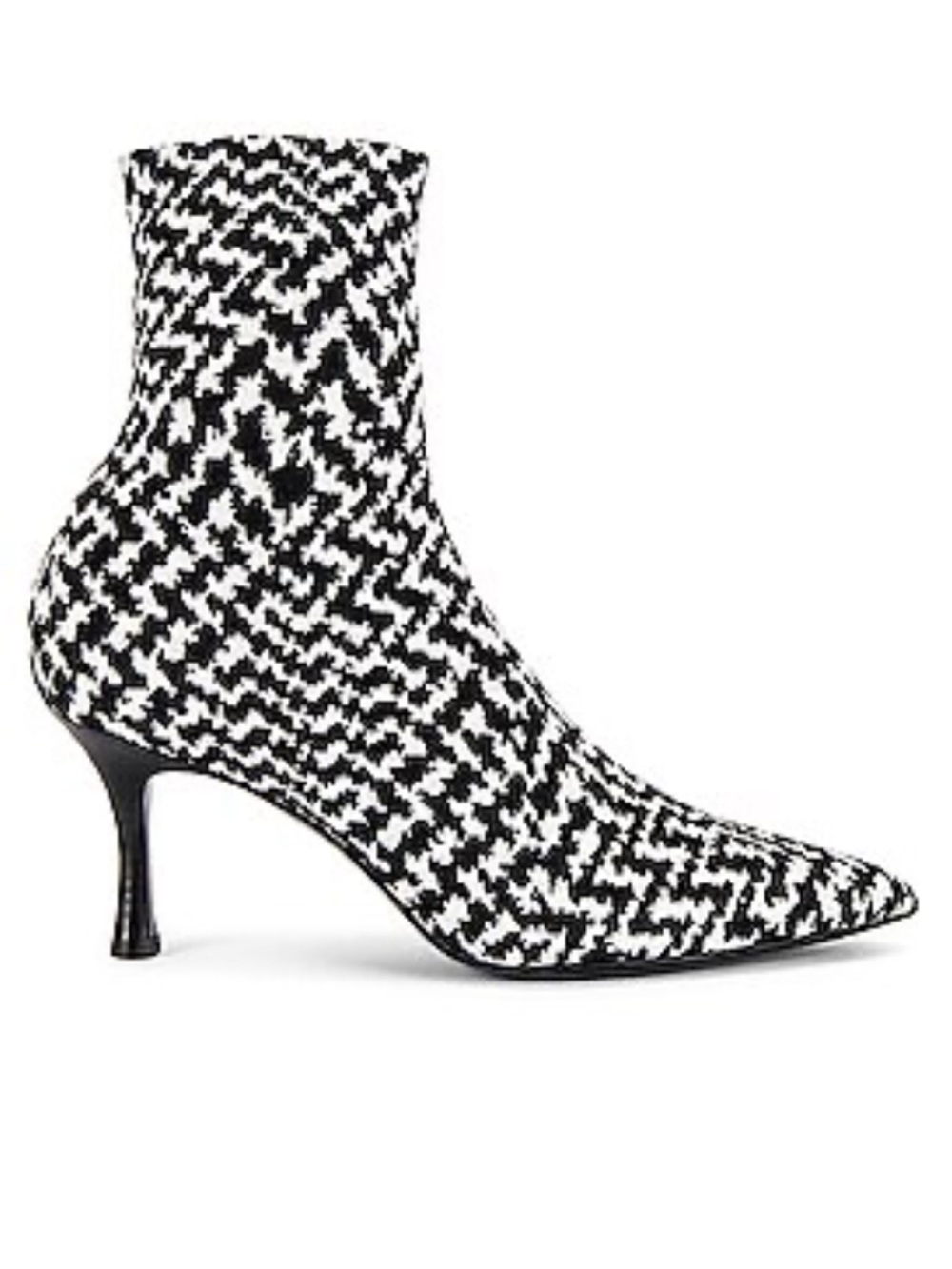 rag & bone Printed Brea Boots in Black & White Houndstooth Pointed Toe Sock Boot